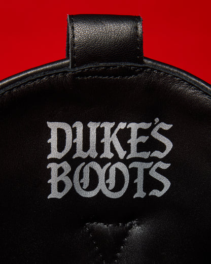 Inner logo of Jet Black nappa cowboy boot