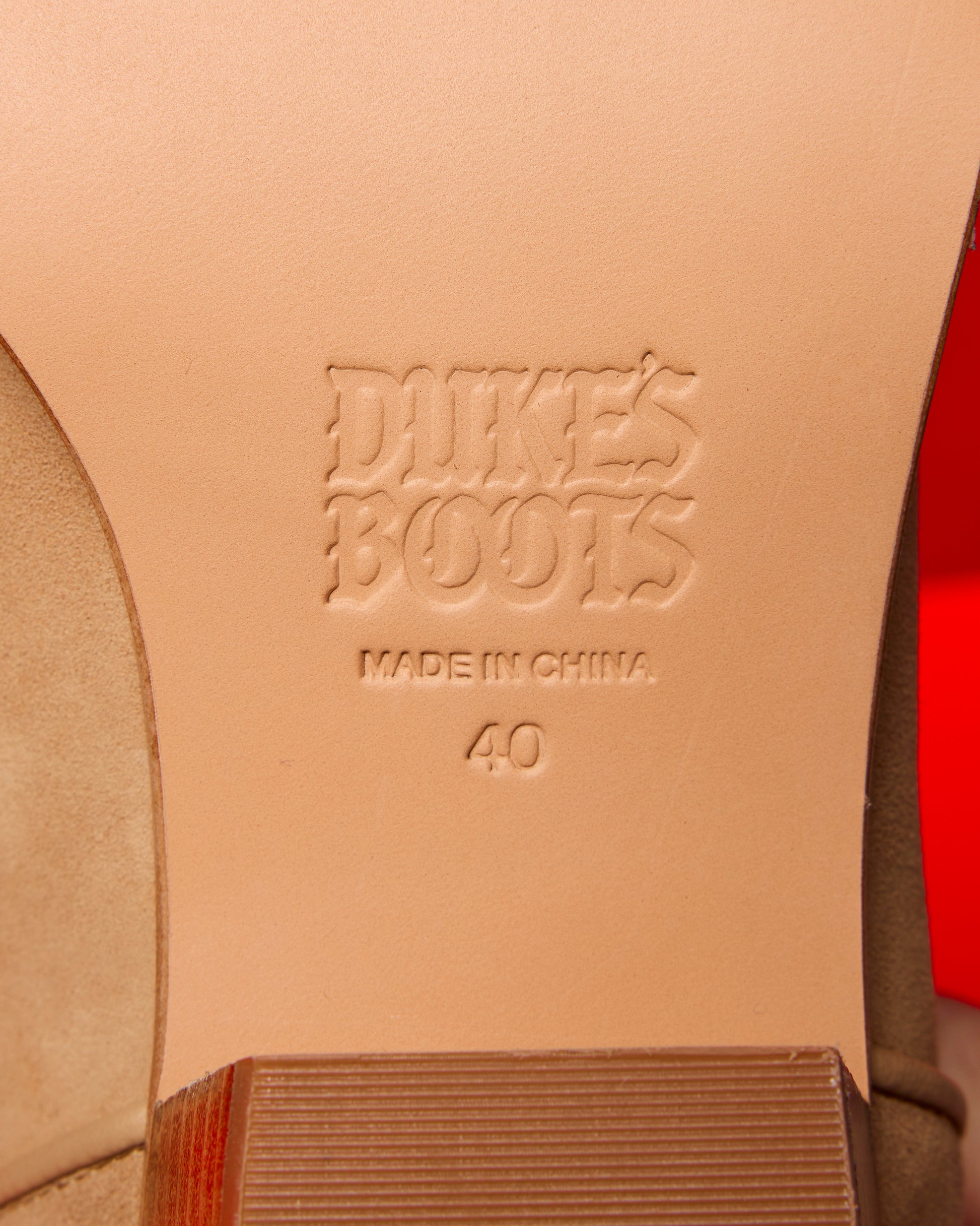 Leather sole of Tan Teddy cowboy boot